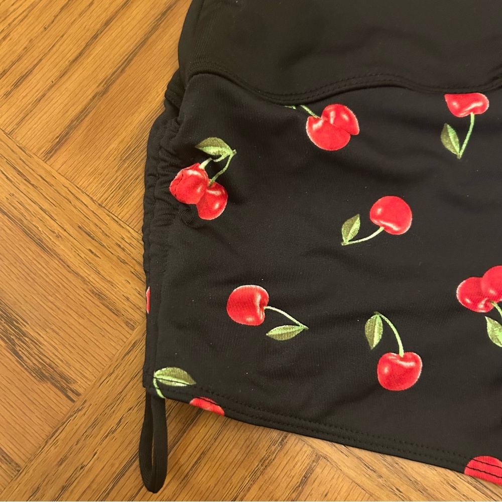 🍒 Gym to Swim Cherries PINK Victoria's Secret Black Cherry Bikini - Picture 14 of 15